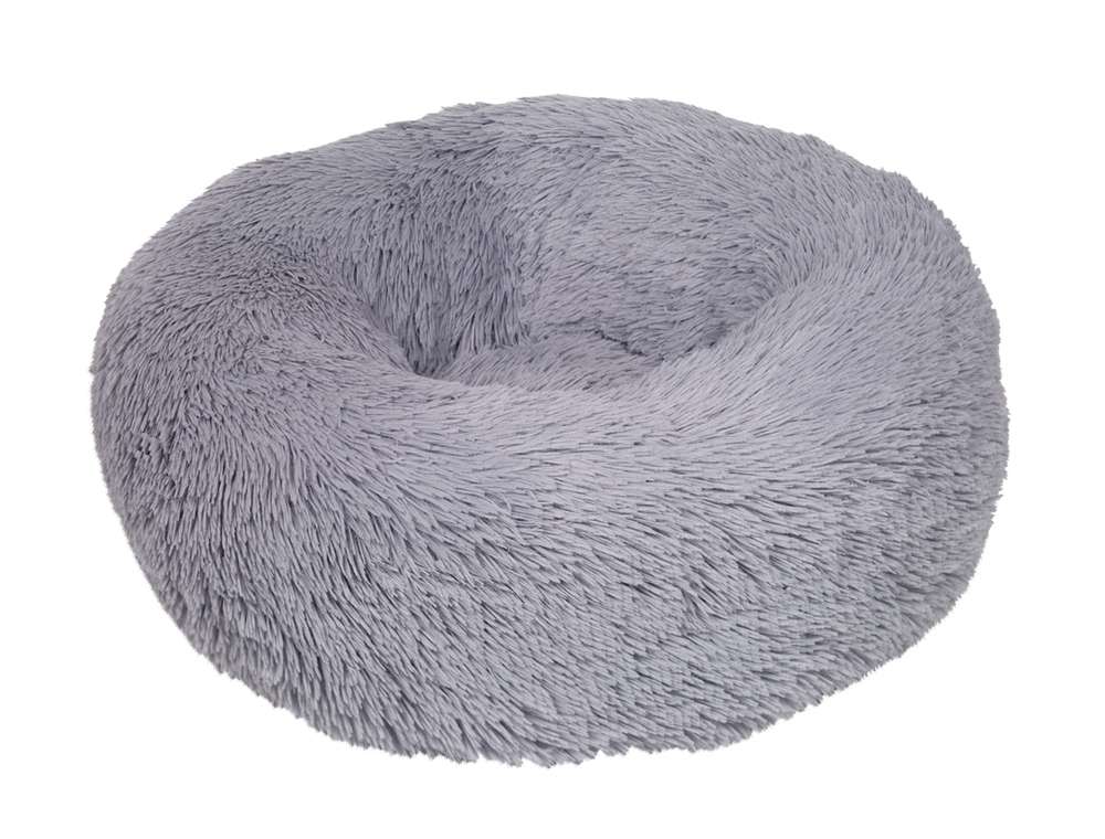 Nobby Kuschelbett Donut „Esla“ – Ø70 Cm, Höhe 26 Cm, Beige, Aus Mikrofaser-Plüsch, Waschbar