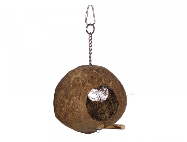 Coconut house with perch