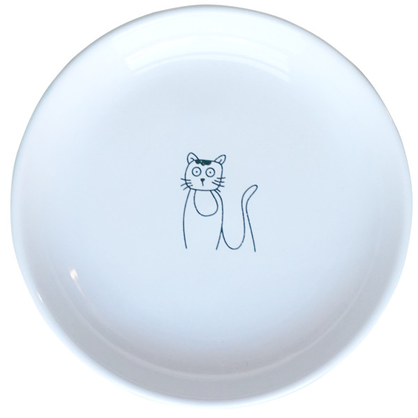 Cat ceramic milk dish "Crazy Cat"