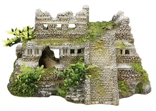 Aqua Ornaments "MAYA RUINE" mit Pflanzen