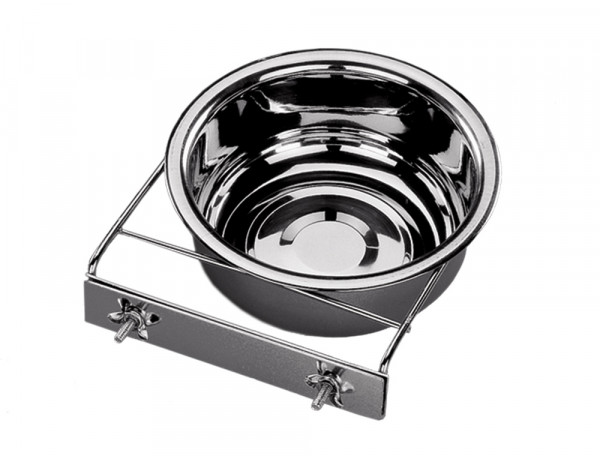 Stainless steel bowl with holder