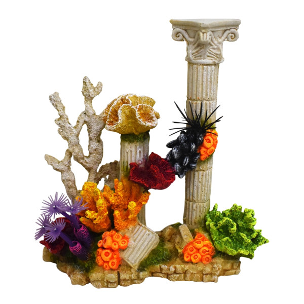 Aqua Ornaments "COLUMNS WITH CORAL" with plants