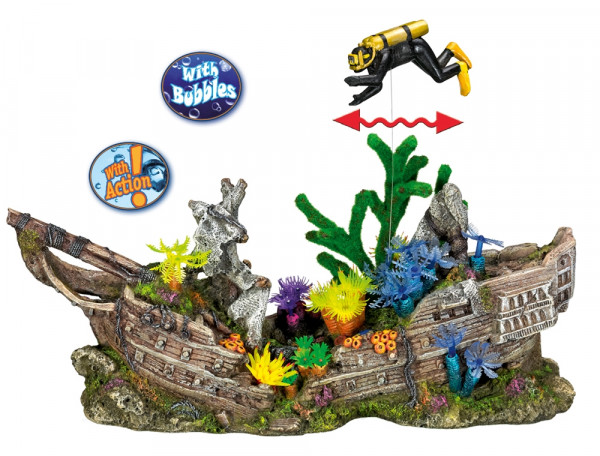Aqua Ornaments "Ship with diver"