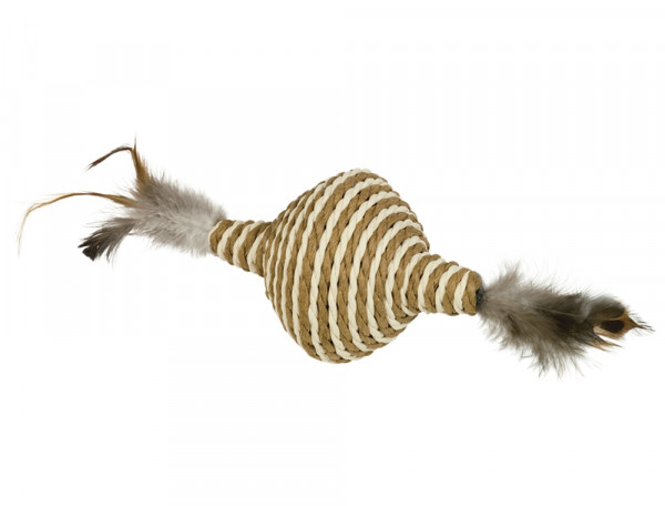 Spinner with rattle and feather