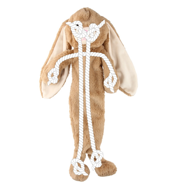 Plush bunny with rope inside
