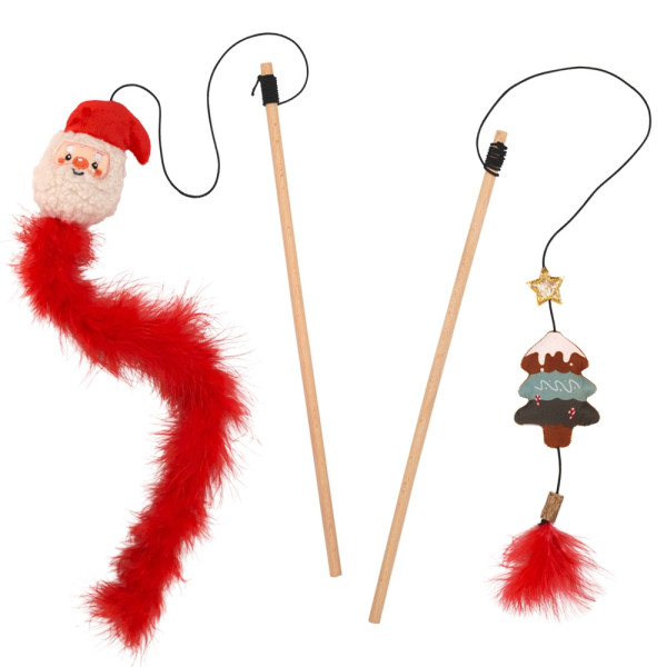 XMAS rod with santa or tree, with catnip