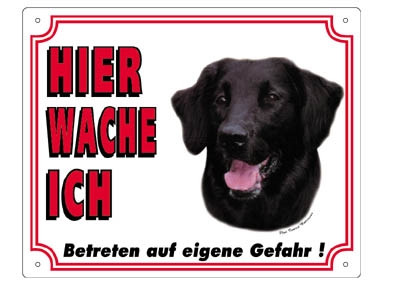 Warntafel Flat-Coated Retriever