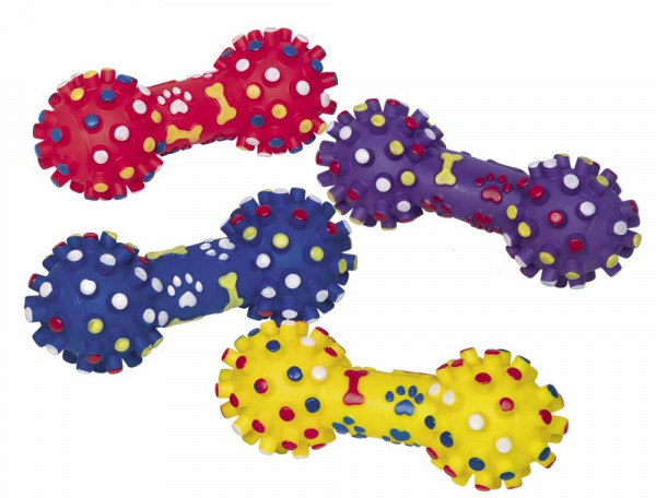 Vinyl dumbbell paw-bone